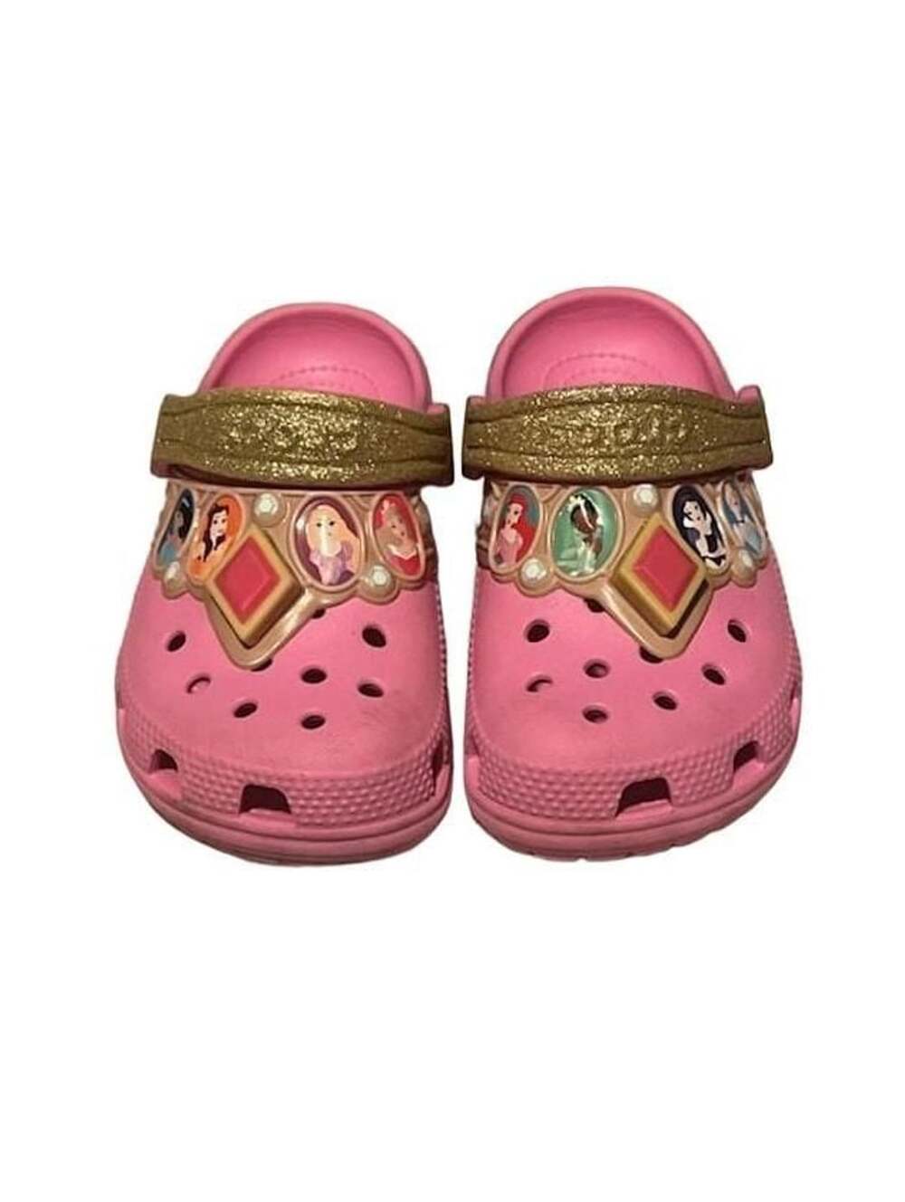 Crocs Kids' Disney Princess Light Up Clogs, Toddler, Baby Pink/Gold-pink
